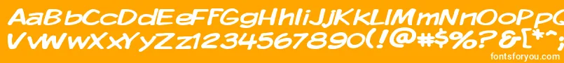 KomikaDisplayWide Font – White Fonts on Orange Background