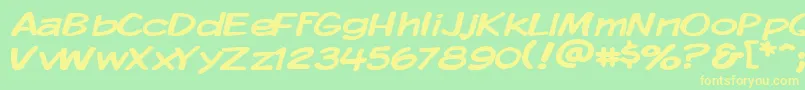 KomikaDisplayWide Font – Yellow Fonts on Green Background