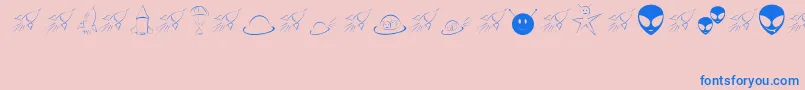 SpaceyJhb Font – Blue Fonts on Pink Background
