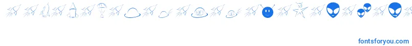 フォントSpaceyJhb – 白い背景に青い文字