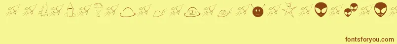 SpaceyJhb Font – Brown Fonts on Yellow Background