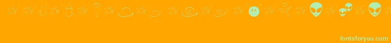 SpaceyJhb Font – Green Fonts on Orange Background