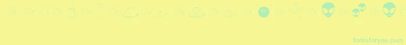 SpaceyJhb Font – Green Fonts on Yellow Background