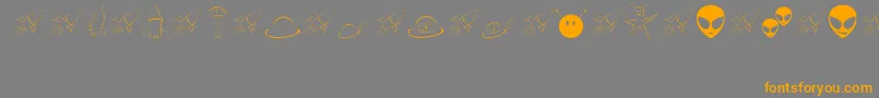SpaceyJhb-Schriftart – Orangefarbene Schriften auf grauem Hintergrund