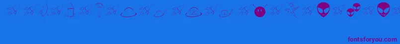 SpaceyJhb Font – Purple Fonts on Blue Background