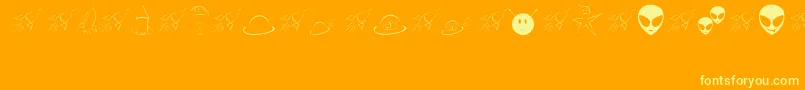 SpaceyJhb Font – Yellow Fonts on Orange Background