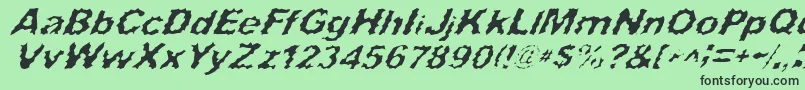 フォントSurfPunxItalic – 緑の背景に黒い文字