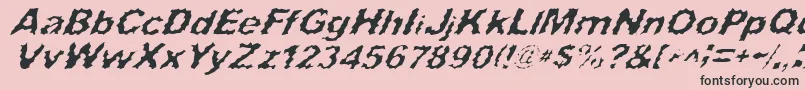 フォントSurfPunxItalic – ピンクの背景に黒い文字