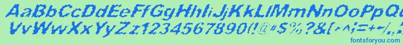 fuente SurfPunxItalic – Fuentes Azules Sobre Fondo Verde