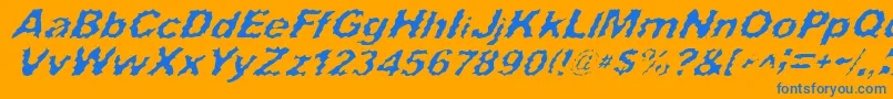 SurfPunxItalic Font – Blue Fonts on Orange Background