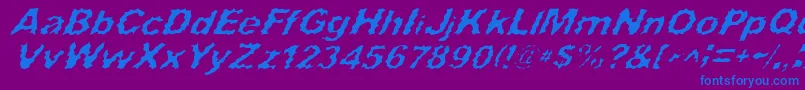 SurfPunxItalic Font – Blue Fonts on Purple Background