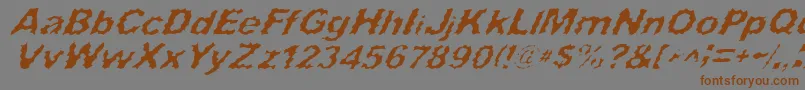 Czcionka SurfPunxItalic – brązowe czcionki na szarym tle