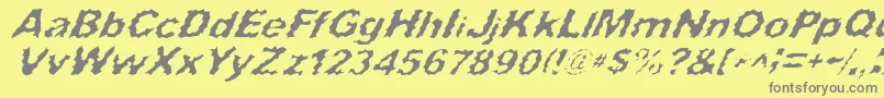 Fonte SurfPunxItalic – fontes cinzas em um fundo amarelo