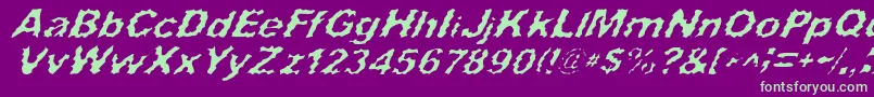 SurfPunxItalic Font – Green Fonts on Purple Background