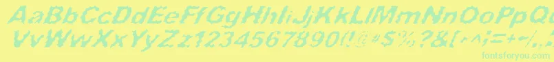 SurfPunxItalic Font – Green Fonts on Yellow Background