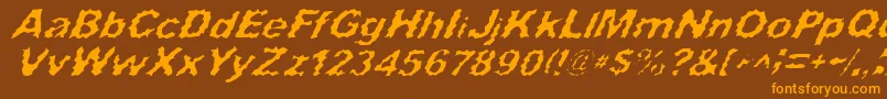Weitere Informationen zur SurfPunxItalic-Schriftart SurfPunxItalic-Schriftart – Orangefarbene Schriften auf braunem Hintergrund