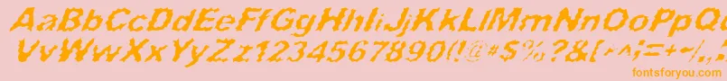 SurfPunxItalic-Schriftart – Orangefarbene Schriften auf rosa Hintergrund