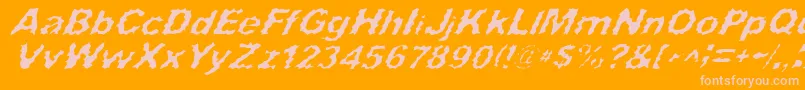 SurfPunxItalic-Schriftart – Rosa Schriften auf orangefarbenem Hintergrund