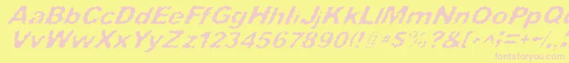 SurfPunxItalic Font – Pink Fonts on Yellow Background