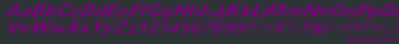 Czcionka SurfPunxItalic – fioletowe czcionki na czarnym tle
