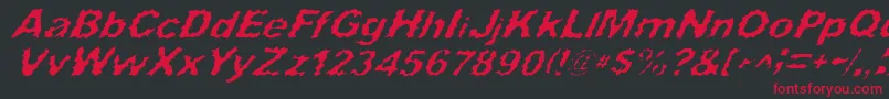 Czcionka SurfPunxItalic – czerwone czcionki na czarnym tle