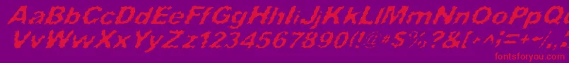 SurfPunxItalic Font – Red Fonts on Purple Background