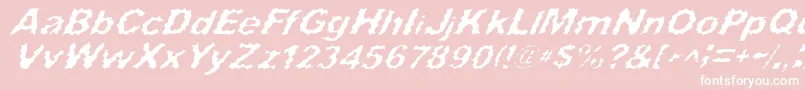 SurfPunxItalic-Schriftart – Weiße Schriften auf rosa Hintergrund