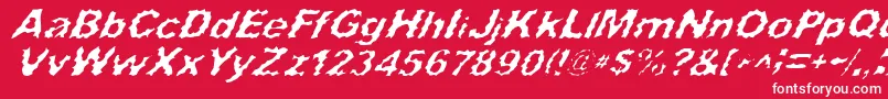 Fonte SurfPunxItalic – fontes brancas em um fundo vermelho