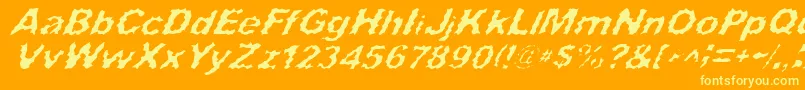 SurfPunxItalic-Schriftart – Gelbe Schriften auf orangefarbenem Hintergrund