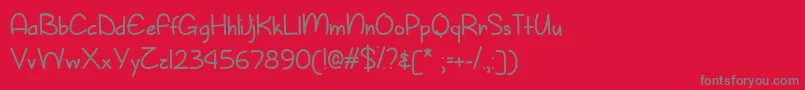 フォントSunnySpringDayTtf – 赤い背景に灰色の文字