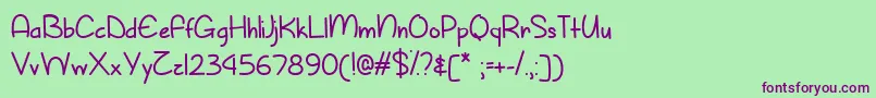 SunnySpringDayTtf Font – Purple Fonts on Green Background
