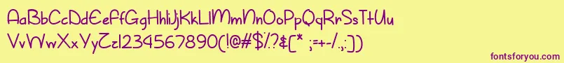 SunnySpringDayTtf Font – Purple Fonts on Yellow Background