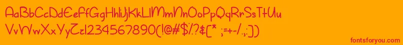 フォントSunnySpringDayTtf – オレンジの背景に赤い文字