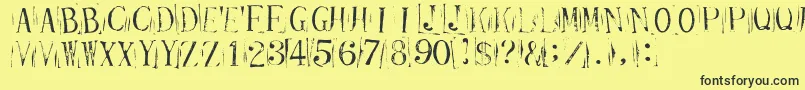 TicketCapitalsrepressed Font – Black Fonts on Yellow Background