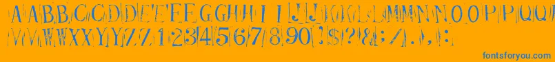 TicketCapitalsrepressed Font – Blue Fonts on Orange Background