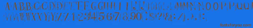 TicketCapitalsrepressed Font – Brown Fonts on Blue Background