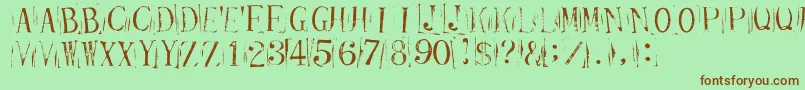 TicketCapitalsrepressed Font – Brown Fonts on Green Background