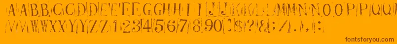 TicketCapitalsrepressed Font – Brown Fonts on Orange Background