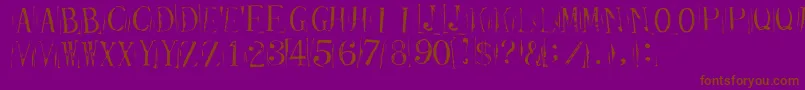 TicketCapitalsrepressed-Schriftart – Braune Schriften auf violettem Hintergrund