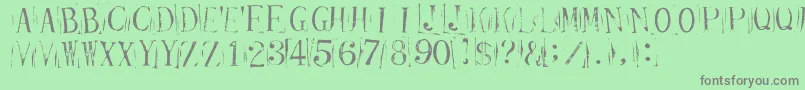 TicketCapitalsrepressed Font – Gray Fonts on Green Background