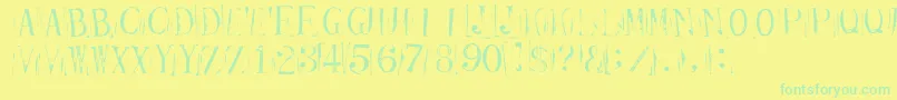 TicketCapitalsrepressed Font – Green Fonts on Yellow Background