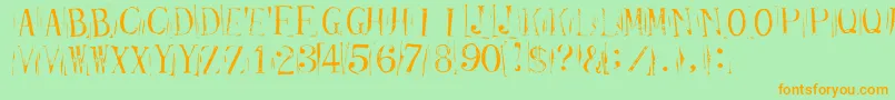 TicketCapitalsrepressed Font – Orange Fonts on Green Background