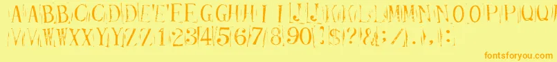 TicketCapitalsrepressed Font – Orange Fonts on Yellow Background