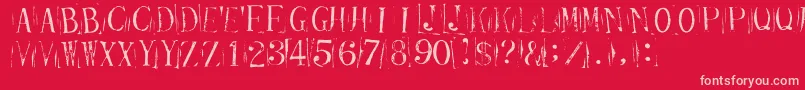 TicketCapitalsrepressed Font – Pink Fonts on Red Background