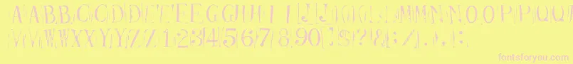 TicketCapitalsrepressed Font – Pink Fonts on Yellow Background