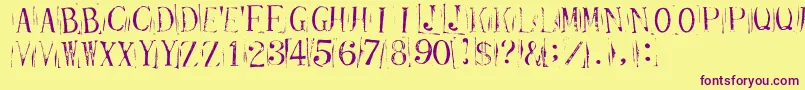 TicketCapitalsrepressed Font – Purple Fonts on Yellow Background