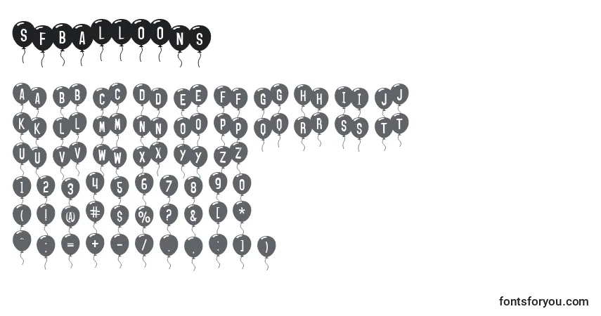 SfBalloons Font – alphabet, numbers, special characters