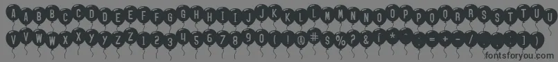 SfBalloons-fontti – mustat fontit harmaalla taustalla