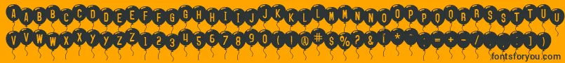 SfBalloons-Schriftart – Schwarze Schriften auf orangefarbenem Hintergrund