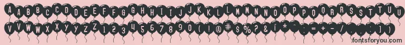 SfBalloons-Schriftart – Schwarze Schriften auf rosa Hintergrund